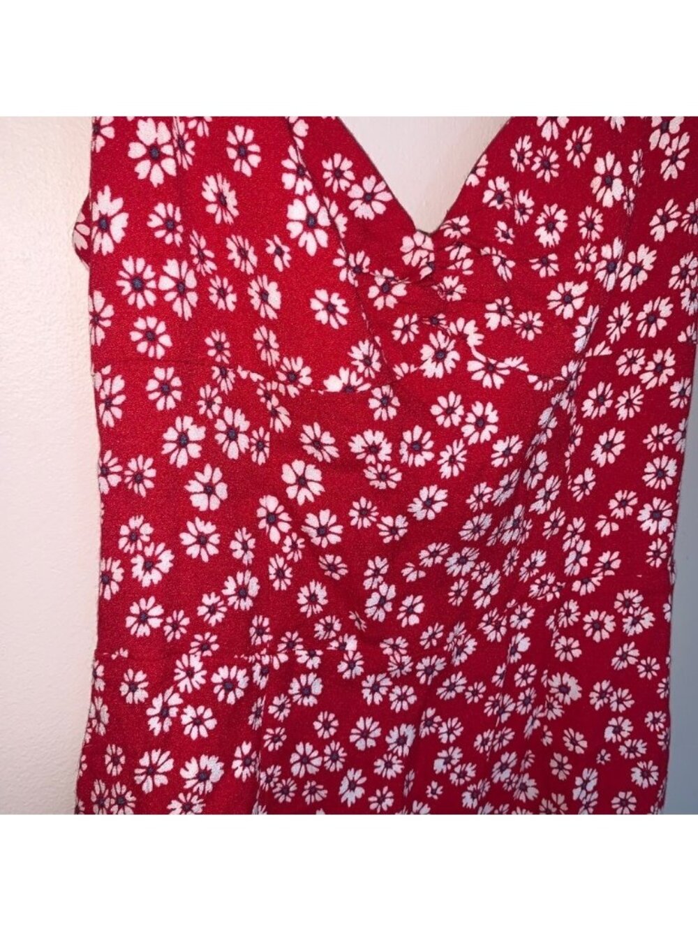 Reformation Baldwin Dress Red Daisy Print Mini Dress 4 - Picture 12 of 14
